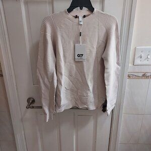 Alphatauri Alpha Mens Chalk Ivory Long Sleeve 3D Knit Shirt